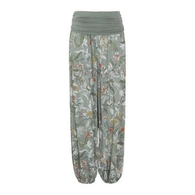 Cassis wide leg harembroek met all over print kaki