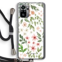 Botanical sweet flower heaven: Xiaomi Redmi Note 10S Transparant Hoesje met koord