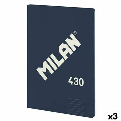 Notitieboekje Milan 430 Blauw A4 48 Lakens 21 x 29,7 cm (3 Stuks)