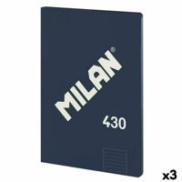 Notitieboekje Milan 430 Blauw A4 48 Lakens 21 x 29,7 cm (3 Stuks)