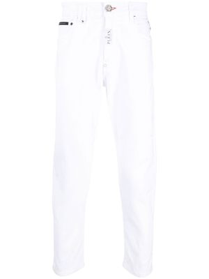 Philipp Plein jean droit à taille mi-haute - Blanc
