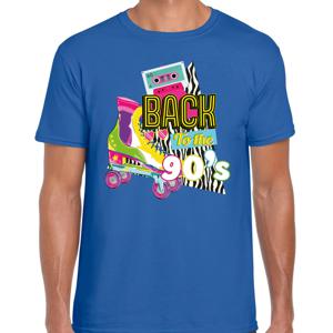 Verkleed T-shirt voor heren - back to the 90s - blauw - jaren 90 - foute party - carnaval