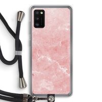 Roze marmer: Samsung Galaxy A41 Transparant Hoesje met koord