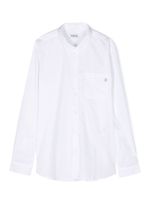 DONDUP KIDS chemise en coton à plaque logo - Blanc