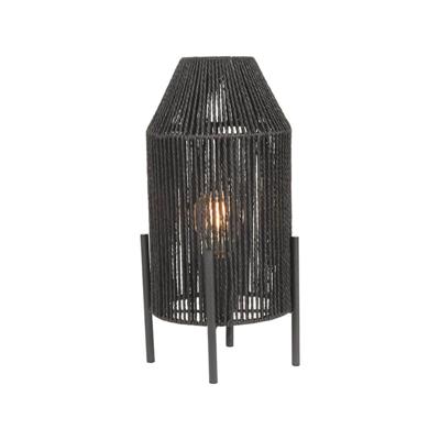 Label51 Zwarte tafellampIbiza met jute kap - MT-2327