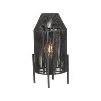 Label51 Zwarte tafellampIbiza met jute kap - MT-2327