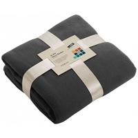 Fleece bankdeken/plaid - donkergrijs - 130 x 170 cm - 240 grams - pluisvrij - wasbaar