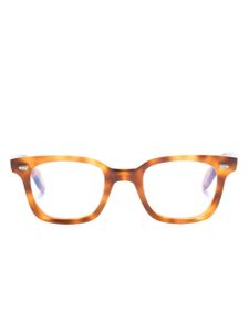 Cutler & Gross lunettes de vue carrées à effet écailles de tortue - Marron