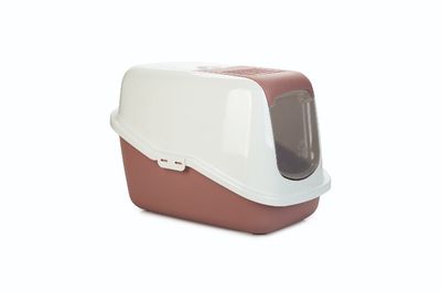 Kattenbak Nestor roze/wit 56X39X39