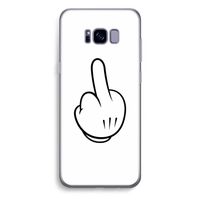 Middle finger white: Samsung Galaxy S8 Plus Transparant Hoesje