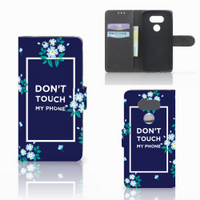LG G5 Portemonnee Hoesje Flowers Blue DTMP - thumbnail