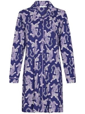 Katoenen doorknoopnachthemd tijgers Katoenen doorknoopnachthemd tijgers