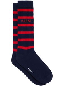 Marni chaussettes mi-mollet à rayures - Noir