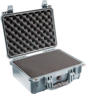 Peli 1450 SVF flightcase zilver met schuim 371x258x152 mm