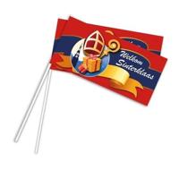 Sinterklaas zwaaivlaggetjes - 50x stuks - plastic - handvlaggetjes - Intocht