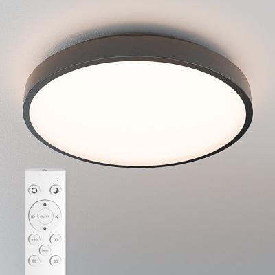 LED Plafondlamp zwart - IP44 waterdicht - 24 Watt 2600 lumen (108lm/w) - CCT lichtkleur instelbaar (3000K, 4000K & 6500K) - Incl. Afstandsbediening - Ø35 cm - LED Plafondlamp