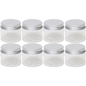 8x Kunststof weckpotten/inmaakpotten 50 ml met schroefdeksel