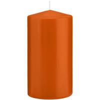 Cilinderkaars/stompkaars - oranje - 8 x 15 cm - 69 branduren Cilinderkaars/stompkaars - oranje - 8 x 15 cm - 69 branduren