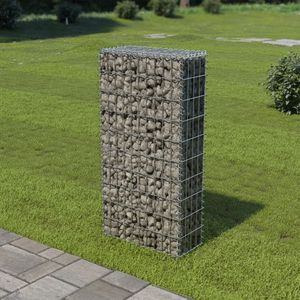 Schanskorfmuur met deksels 50x20x100 cm gegalvaniseerd staal