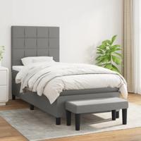Boxspring met matras stof donkergrijs 100x200 cm