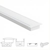 Aluminium ledstrip profiel wit inbouw 4m slim line - 7 mm hoog - compleet met afdekkap