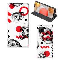 Mobiel BookCase Samsung Galaxy A42 Skull Red - thumbnail