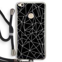 Geometrische lijnen wit: Huawei Ascend P8 Lite (2017) Transparant Hoesje met koord