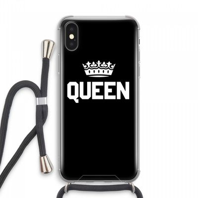 Queen zwart: iPhone XS Max Transparant Hoesje met koord