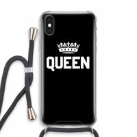 Queen zwart: iPhone XS Max Transparant Hoesje met koord