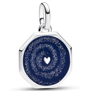 Pandora Me 793040C01 Hangbedel Galaxy Heart Medallion zilver-emaille blauw