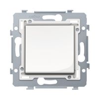 Niko Original enkelvoudige schakelaar met insteekklemmen, sokkel en centraalplaat bright white