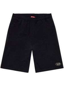 Diesel short de sport en coton à logo embossé - Noir