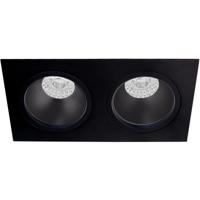 Spot Armatuur GU10 - Pragmi Shift Pro - GU10 Inbouwspot - Vierkant - 2-lichts - Zwart - Aluminium - 210mm