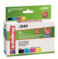 Edding Inktcartridge vervangt HP 934XL, 935XL, X4E14AE, C2P23AE, C2P24AE, C2P25AE, C2P26AE Compatibel Combipack Zwart, Cyaan, Magenta, Geel EDD-540 18-540 - thumbnail