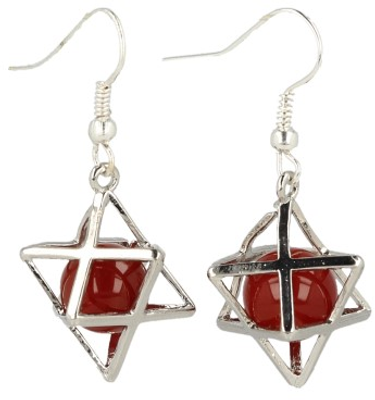 Oorbellen Carneool Merkabah
