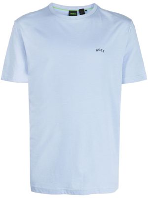BOSS t-shirt en coton à logo appliqué - Bleu
