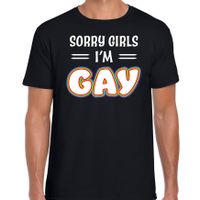 Gay Pride t-shirt met tekst - heren - zwart - Sorry girls - LHBTI