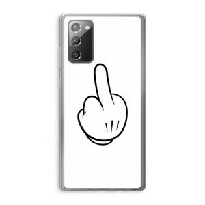 Middle finger white: Samsung Galaxy Note 20 / Note 20 5G Transparant Hoesje