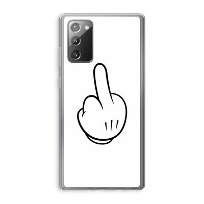 Middle finger white: Samsung Galaxy Note 20 / Note 20 5G Transparant Hoesje
