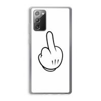 Middle finger white: Samsung Galaxy Note 20 / Note 20 5G Transparant Hoesje