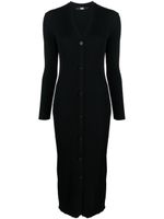 Karl Lagerfeld robe mi-longue à col v - Noir