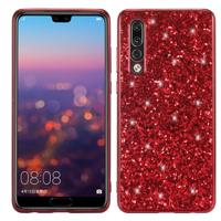 Glitter poeder schokbestendig TPU Case voor Huawei P30 (rood)
