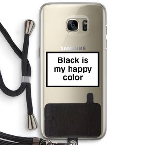 Black is my happy color: Samsung Galaxy S7 Edge Transparant Hoesje met koord