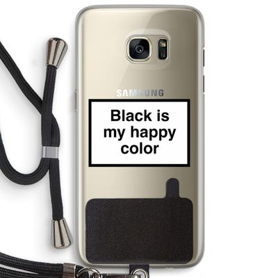 Black is my happy color: Samsung Galaxy S7 Edge Transparant Hoesje met koord