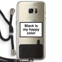Black is my happy color: Samsung Galaxy S7 Edge Transparant Hoesje met koord