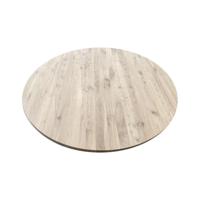 Eiken salon tafelblad rond, diameter 80 cm en dikte 4 cm massief eiken