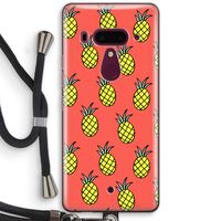 Ananas: HTC U12+ Transparant Hoesje met koord