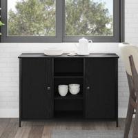 Dressoir Zwart eiken 100 x 35 x 70 cm Bewerkt hout