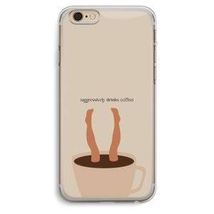 Aggressively drinks coffee: iPhone 6 Plus / 6S Plus Transparant Hoesje