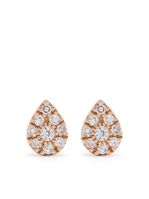Djula boucles d'oreilles Pear en or rose 18ct ornées de diamants